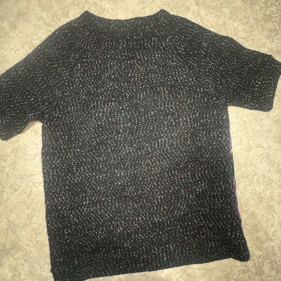 Anthopologie James Coliello NY Floral Short Sleeve Top - Black and Pink - Picture 3 of 4